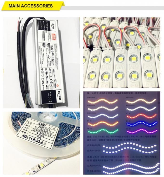 Le chapiteau acrylique d'alphabet en métal imperméable extérieur lumineux superbe de chapiteau a mené le signe allumé de grands par signes de lettres d'alphabet de lettres
