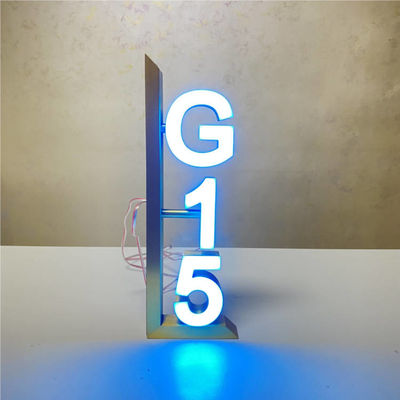 Plaques minéralogiques de porte d'hôtel de signe de numéro de maison de miroir d'or DC12V