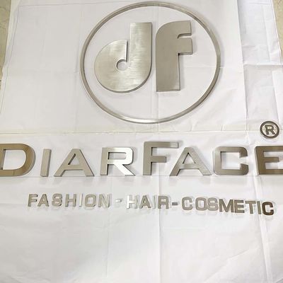 Brosse argentée avant 3D Metal Letters Company Logo Sign Electroplated de magasin