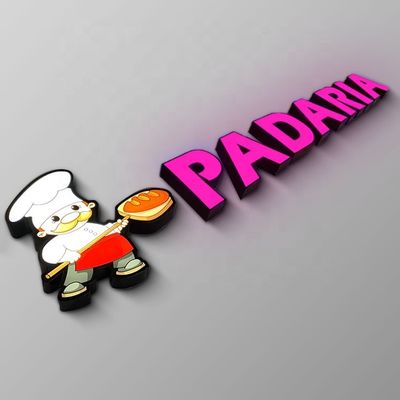 IP65 a gravé le logo en refief de lettre lumineux par signe avant acrylique en métal de magasin