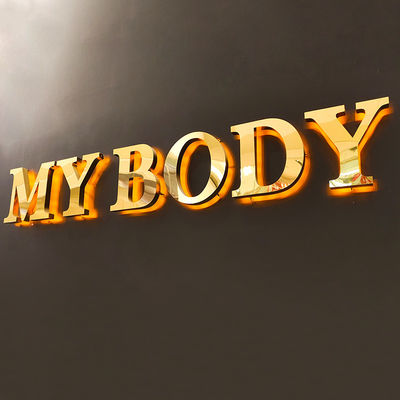 Le métal 3d a illuminé l'épaisseur avant du signe 5-20cm de magasin