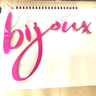 Acrylique de conseil d'Illumianted en métal de signe de lettre des lettres cursives 3d de bâtiment d'ODM