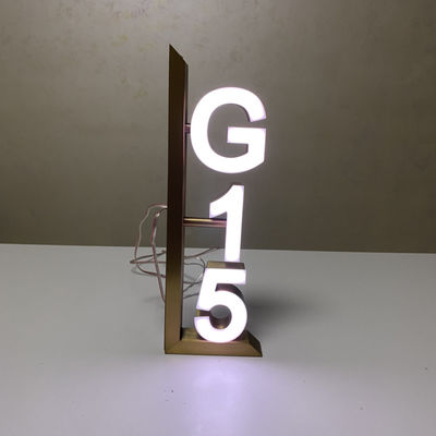 Allumé 304 signes d'adresse en métal de lettres d'acier inoxydable a poli balayé