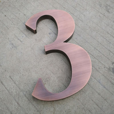 Signe de la lettre 3D d'acier inoxydable d'or avec d'excellents nombres de lettres en métal de finitions