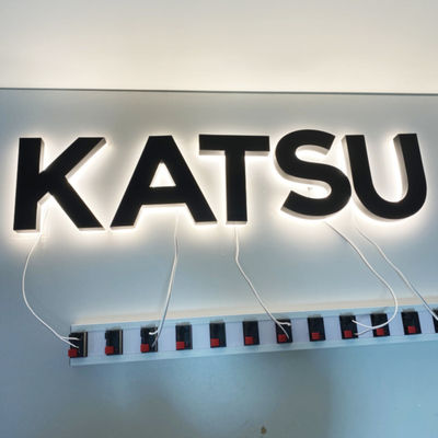 Acier inoxydable rétro-éclairé noir Logo Signs du Signage HIGHSPAN du revêtement 3D