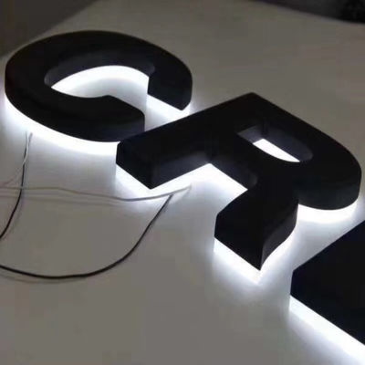 CE éclairé à contre-jour par signe de allumage blanc ROHS de lettre de la Manche de Signage de devanture en métal