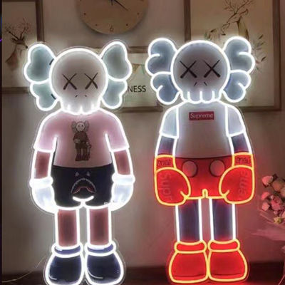 Lumière faite sur commande 175mm 190mm d'enseigne au néon de la conception KAWS de mode