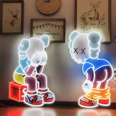 Lumière faite sur commande 175mm 190mm d'enseigne au néon de la conception KAWS de mode